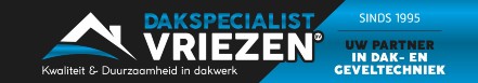 Logo van Dakspecialist Vriezen, dakspecialist sinds 1995 en oprichter van Nationale Daklijn